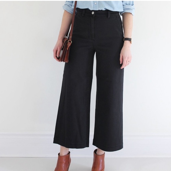 Everlane The Wide Leg Cropped Pant sz 8 - Picture 1 of 13